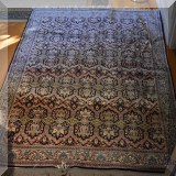 D17. Hand knotted silk rug. 4' 9” x 6' 7” 